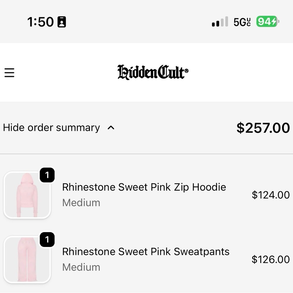 Hidden Cult Rhinestone Sweet Pink Set - Picture 5 of 5